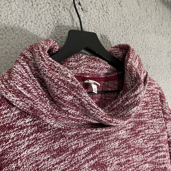 Merona Women’s Marled Burgundy Cowl Neck Pullover Sweater Small Long Sleeve - Picture 7 of 7